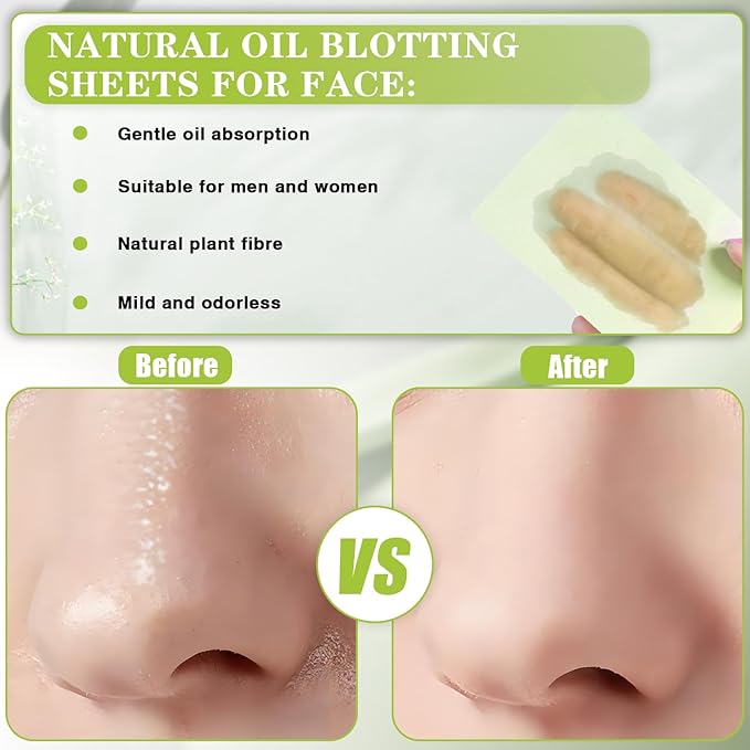 1000pcs Oil Blotting Sheets for Face, Blotting Paper for Oily Skin, Clean and Clear Oil Absorbing Sheets-VeraVaultWomen