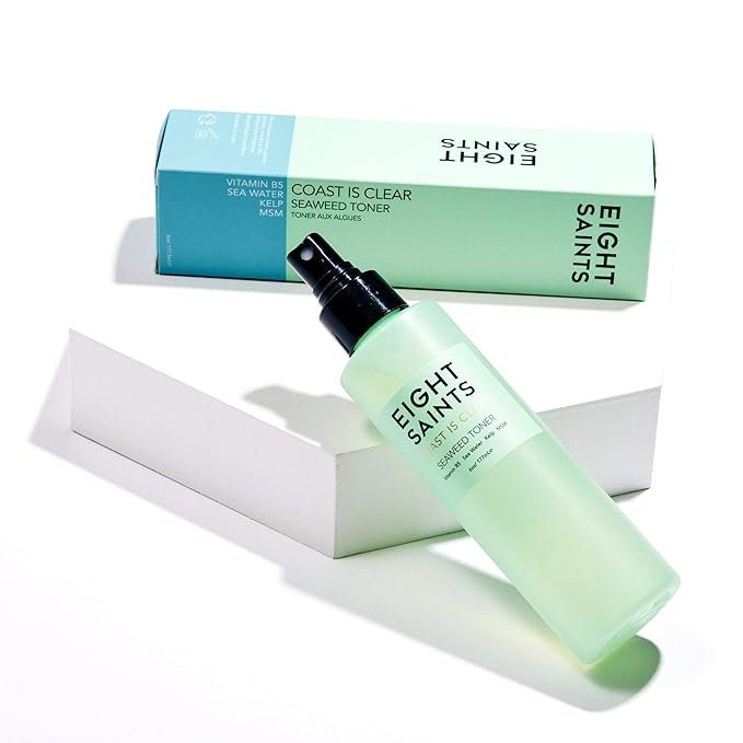 Eight Saints Coast is Clear Seaweed Anti Aging Face Toner, Natural and Organic Alcohol Free Witch Hazel Toner for Face, Minimizes Large Pores and Redness, 6 Ounces-VeraVaultWomen