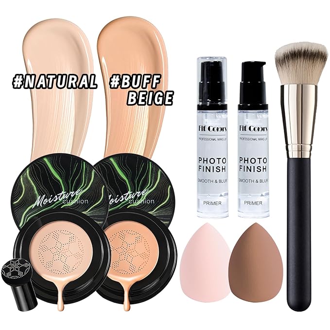 Makeup Kit Set for Women, Makeup Present for Women Teen Girl, Eyeshadow CC Cream Foundation Face Primer, Makeup Brush Sponge, Lipstick, Eyebrow Soap Pencil Mascara Eyeliner Cosmetic bag-VeraVaultWomen