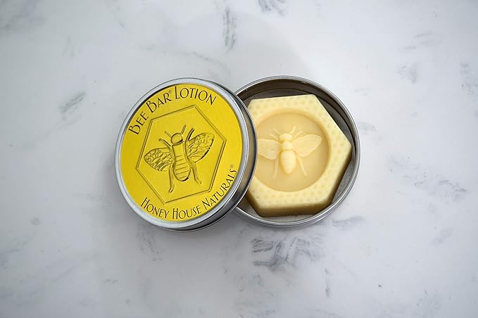 Bee Bar Honey House Naturals Duo – Vanilla - Small 6 Ounce and Large 2 Ounce– All Natural Ultra Moisturizing Lotion Bar Infused with Essential Oils and Butters – Made in USA-VeraVaultWomen