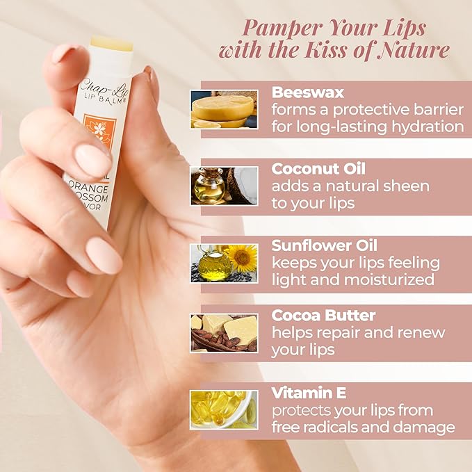 100% Natural Lip Balm Set, Hydrating and Moisturizing Beeswax Natural Flavor Assortment, Lip Moisturizer for Dry Lips, Cocoa Butter, Petroleum Free, 24 Count, 2Pack-VeraVaultWomen