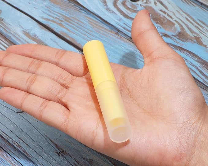 0.14oz Empty Flavored Lip Balm Container Tubes Plastic Homemade Moisturizing Lip Stick with Caps Bulk Fit for Women Adult DIY Making Supplies, 25 Count (Yellow)-VeraVaultWomen
