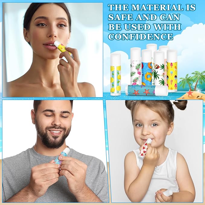 100 Pcs Summer Lip Balm Bulk Moisturizing Lip Balm Jasmine Flavor Lip Balms Cream Tropical Hawaiian Beach Luau Party Lip Care Product for Stocking Stuffers Beauty Gifts Women Men-VeraVaultWomen