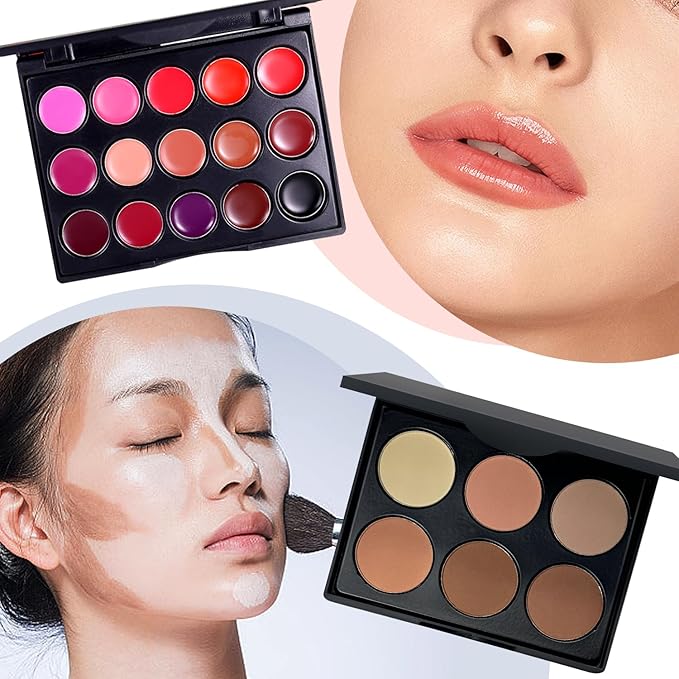Makeup Kit All-in-one Makeup Gift Set for Women Full Kit, Eyeshadow Palette, Lip Gloss Set, Lipstick, Blush, Foundation, Concealer, Mascara, Eyebrow Pencil,Include Brush Set(KIT019)-VeraVaultWomen