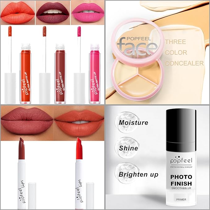 Makeup Kit for Women Full Kit, All-in-one Makeup Gift Set, Include Makeup Brush Set, Eyeshadow Palette, Lip Gloss Set, Lipstick, Foundation, Concealer, Mascara, Eyebrow Pencil-VeraVaultWomen