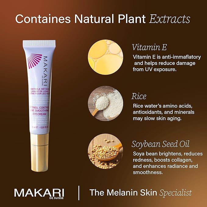 MAKARI Retinol Eye Cream - Collagen Boosting Formula for Fine Lines & Wrinkles | Rice Water, Soybean Seed Oil, Vitamin E | Reduce Puffiness, Firm Skin-VeraVaultWomen