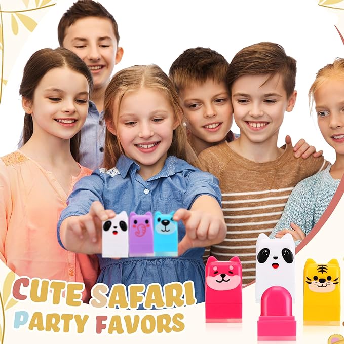 12 Pcs Farm Animals Birthday Lip Balm Gifts for Baby Shower Prizes Gift Baby Shower Favors Genger Reveal Gifts Zoo Theme Birthday Party Favors for Preschool Toddler Boy Girl Classroom Prizes-VeraVaultWomen