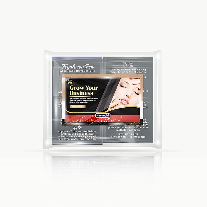 100 Pack - Premium Hyaluron Pen Lip Filler Aftercare Instructions Card 2 x 3.5" Accessories Supplies Kit Care - HP20A100_N-VeraVaultWomen