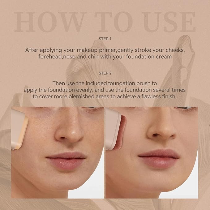 Multi-Use Foundation Stick Makeup with Brush,High Coverage Blendable Lightweight Contour Stick,Waterproof Flawless Natural Finish Creamy Foundation Makeup,Longwear Face Makeup Stick(#3)-VeraVaultWomen