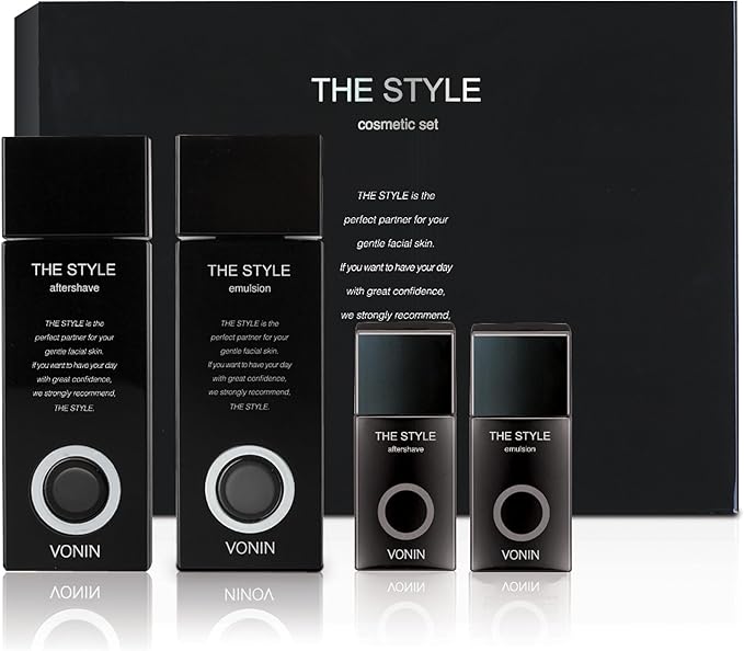 (The Style Aftershave Set, 11.5fl oz) - Men's Skincare Kit for Smooth Skin CoQ10, Cypress, AHA | Korean Skincare-VeraVaultWomen