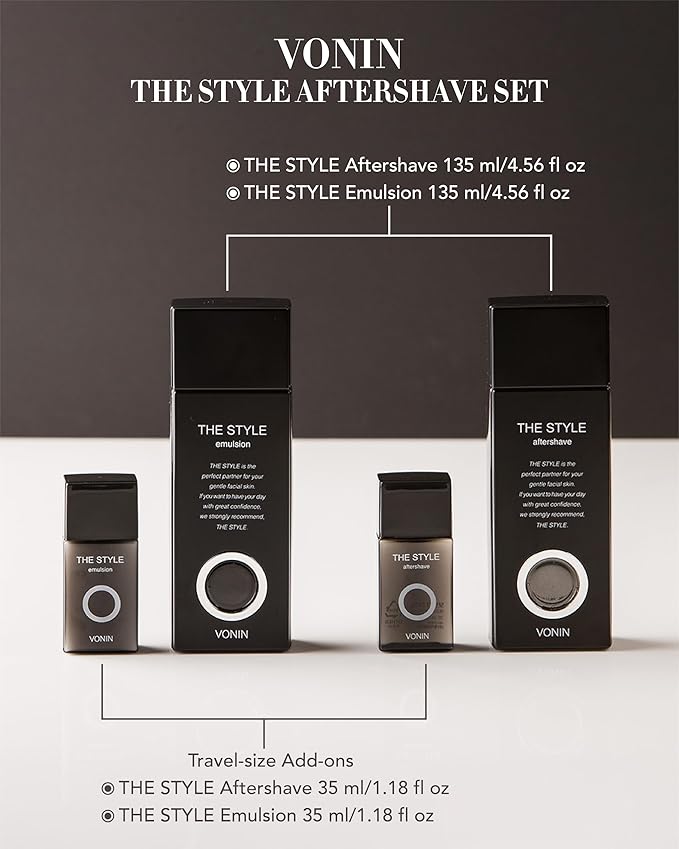 (The Style Aftershave Set, 11.5fl oz) - Men's Skincare Kit for Smooth Skin CoQ10, Cypress, AHA | Korean Skincare-VeraVaultWomen