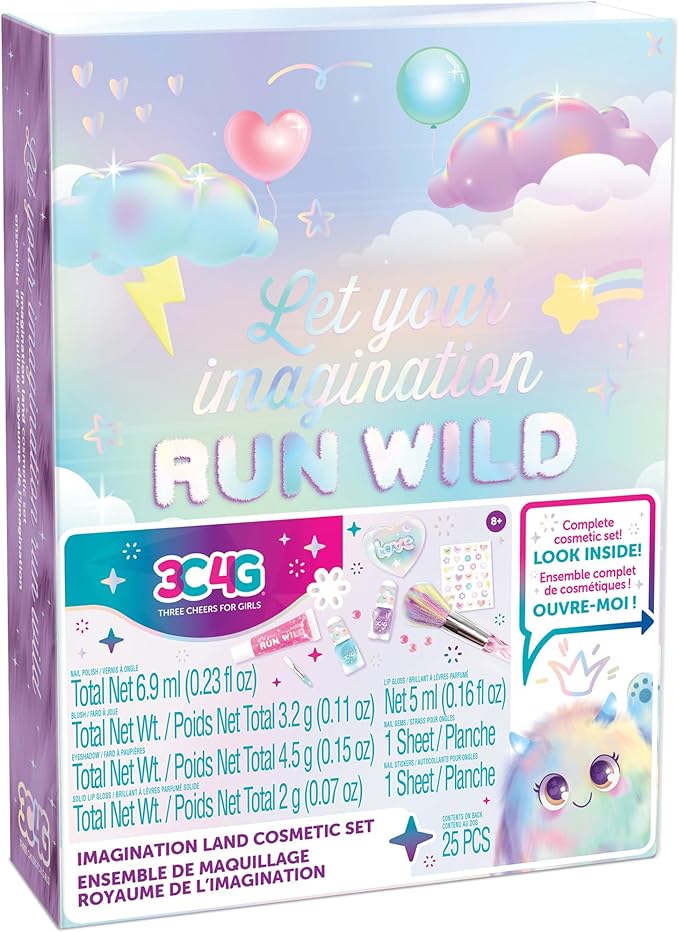Make It Real 3C4G: Imagination Land Cosmetic Set - 25pc Complete Beauty Set, Blush, Eyeshadow, Lip Gloss, Nail Polish, Three Cheers for Girls, Kids Ages 8+-VeraVaultWomen