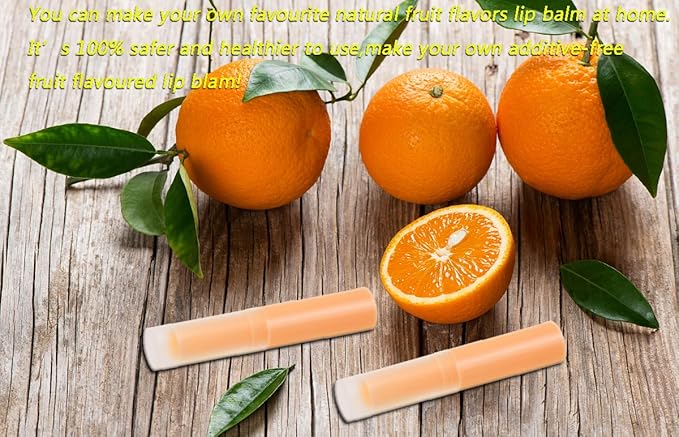0.14oz Empty Flavored Lip Balm Container Tubes Plastic Homemade Moisturizing Lip Stick with Caps Bulk Fit for Women Adult DIY Making Supplies, 25 Count (Orange)-VeraVaultWomen