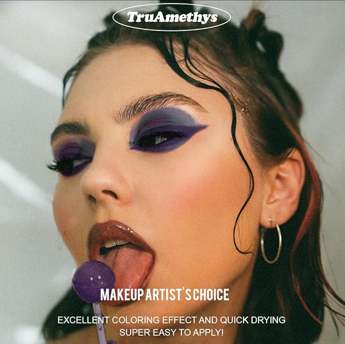 '-Water Activated Eyeliner -Wet Liner Makeup - Smudge Proof Face Body Paint Long Lasting Formula- “TruAmethyst” Dark purple -10g/container