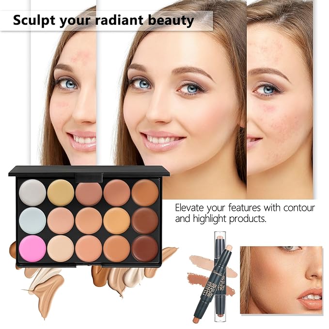 Makeup Kits Makeup Kit for Women Full Kit Makeup Set for Women Foundation Face Primer Eyeshadow Concealer Lipstick Makeup Bag Makeup Sets for Teens-VeraVaultWomen