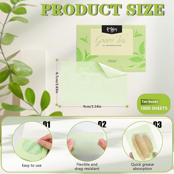 1000pcs Oil Blotting Sheets for Face, Blotting Paper for Oily Skin, Clean and Clear Oil Absorbing Sheets-VeraVaultWomen
