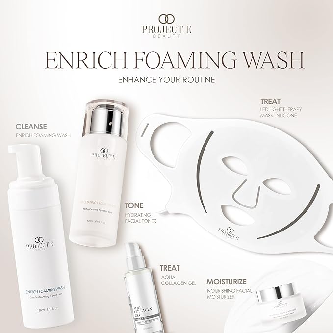 Project E Beauty Enrich Foaming Wash Gentle Cleansing | Moisturizing Daily Face Cleanser | Removes Dirt & Excess Oil | Brightens Skin | Hydrating Formulation | Clear & Smooth Skin | 150ml-VeraVaultWomen