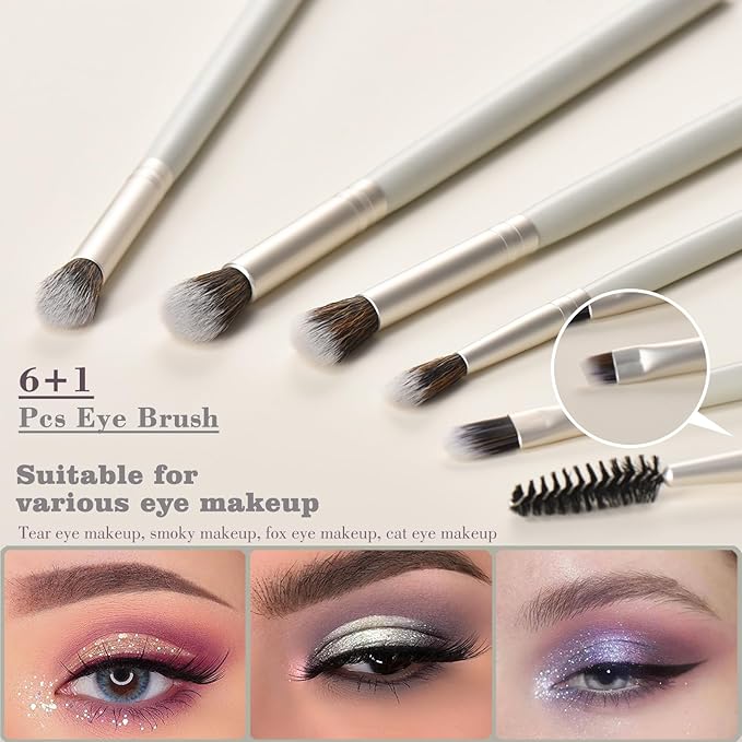 10 Piece Makeup Brushes - Grayish Green Wooden Handle with Soft Synthetic Bristles,for Face & Eye Makeup|Professional Makeup Brushes set for Women & Girls|-VeraVaultWomen