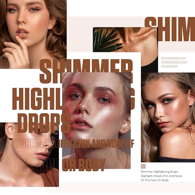 MAEPEOR Shimmer Body Luminizer 5 Colors Moisturizing Glow Illuminator Smooth and Non-sticky Summer Body Highlighter For Face & Body (80ML, 05 Rose Gold)-VeraVaultWomen