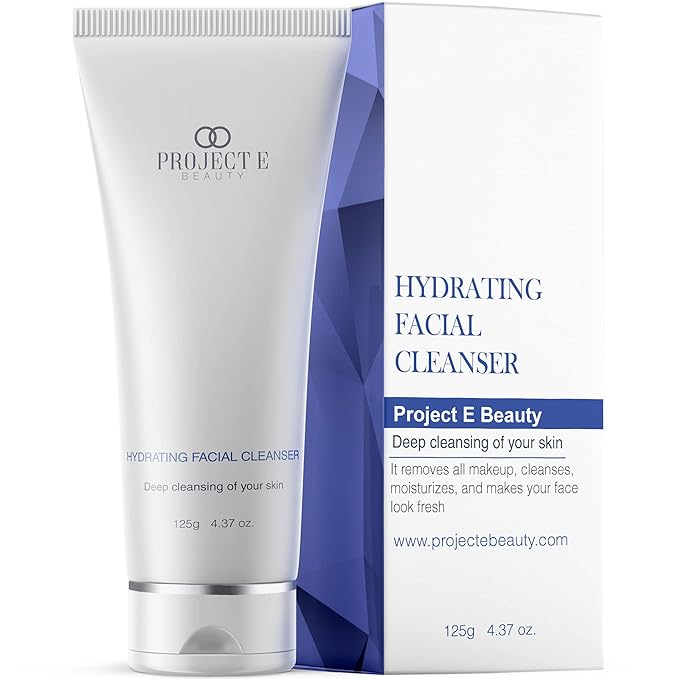 Project E Beauty Hydrating Facial Cleanser Gentle Cleansing | Removes Dirt, Oil & Makeup | Moisturizes & Hydrates | Brightens Complexion | Non-Foaming Formula | For All Skin Types | 125g-VeraVaultWomen