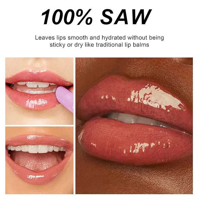 MAEPEOR Nourishing Lip Balm 8 Colors Smooth Moisturizing Lip Glow Gloss Non-Sticky and Long-lasting Hydrating Jelly Lip Balm for Women and Girls (Color 05)-VeraVaultWomen