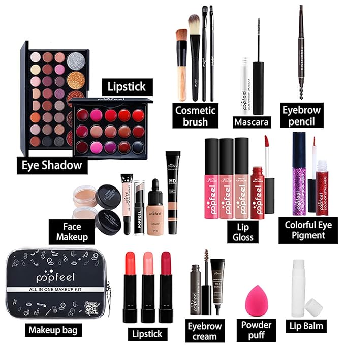 Makeup Kit for Women Full Kit, 26PCS Multi-Purpose Makeup Kit All-in-One Makeup Gift Set Makeup Essential Starter Kit, Compact and Lightweight Design for Girls, Women-VeraVaultWomen