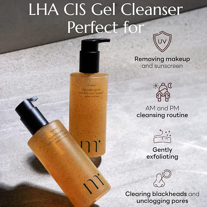 LHA CIS Gel Cleanser - Low pH Korean Facial Wash Skincare for Pore Shrinking, Face Moisturizing, Makeup, Whitehead & Blackhead Remover - 6.76 fl. oz-VeraVaultWomen