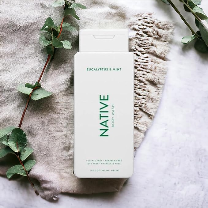 Native Body Wash Contains Naturally Derived Ingredients | For Women & Men, Sulfate, Paraben, & Dye Free Leaving Skin Soft and Hydrated | Eucalyptus & Mint 18 oz - 2 Pk-VeraVaultWomen