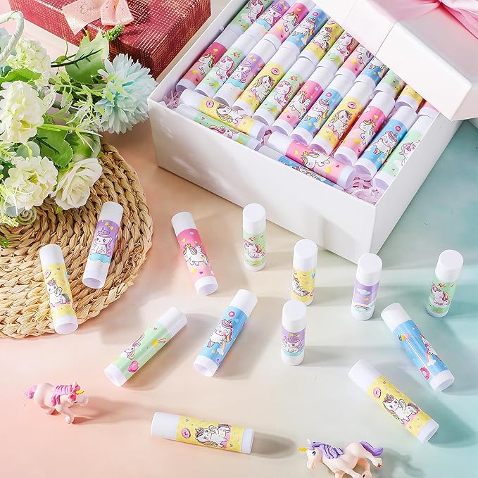 100 Pcs Unicorn Party Favors Lip Balms Bulk for Kids Birthday Party Moisturizing Lip Balm for Unicorn Themed Celebration Gifts Lip Care Products for Classroom Rewards Favor Party Supplies-VeraVaultWomen