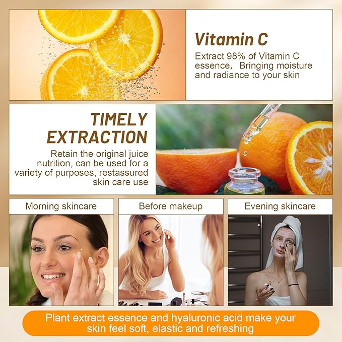 10 Pcs Skin Care Sets Face Care Set for Women Includes 1 Pcs Cleanser, Toner, Lotion, Eye Cream, Serum, Face Cream, Lip Balm and 3 Facial Masks Skincare Gift for Girls (Vitamin C)-VeraVaultWomen