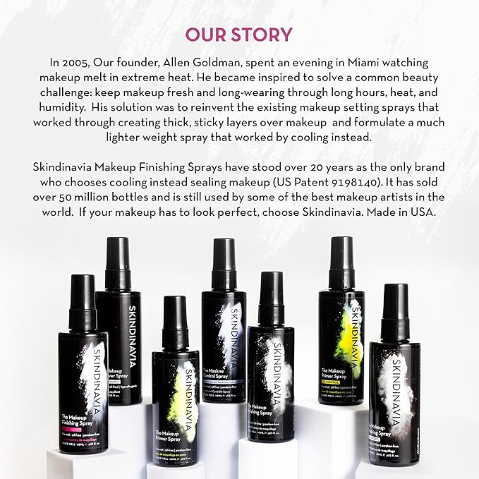 Skindinavia The Makeup Finishing Spray, Classic Makeup Setting Spray, All-Day Wear, Long-Lasting Up to 16+ Hours, Heat-Resistant & Waterproof, Cooling Fine Mist, 8.0 Oz