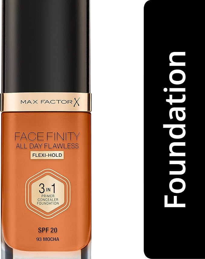 Max Factor Facefinity 3-in-1 All Day Flawless Liquid Foundation, SPF 20-93 Mocha, 30 ml-VeraVaultWomen
