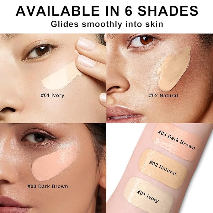 Mushroom Head Air Cushion CC Cream BB Cream Even Skin Tone Liquid Foundation, Concealer Lasting Makeup Base Primer (#06 Brown)-VeraVaultWomen