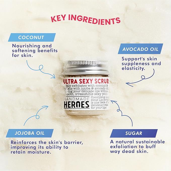 100% Natural Lip Scrub for Soft, Smooth Lips, Vegan Lip Scrub Gentle Exfoliator for Chapped and Dry Lips. 2 pc Coconut Lip Exfoliator Set lip exfoliator.-VeraVaultWomen