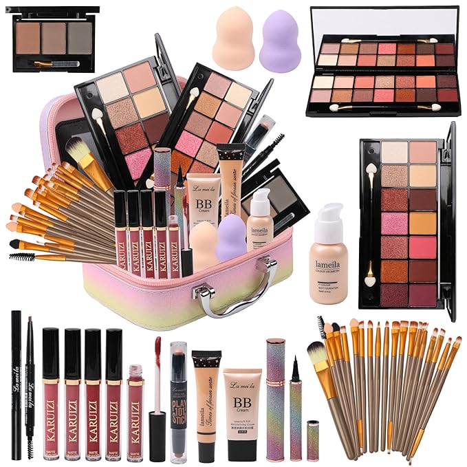 Makeup Kit All-in-one Makeup Gift Set for Women Full Kit Gift Set for Women,Girls & Teens,Makeup Gift Set for Women & Girls (Colorful bag)-VeraVaultWomen