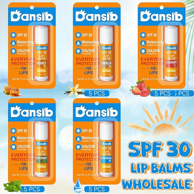10 Pcs Sunscreen Lip Balms Bulk SPF 30 Lip Balms Stick with Sunscreen Employee Staff Appreciation Gifts Bulk Team Coworkers Christmas Party Gifts for Outdoor Travel Beach-VeraVaultWomen