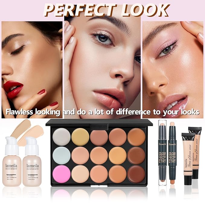 Makeup Kit Makeup Kits for Women Full Kit Makeup Sets for Teens Girls Eyeshadow Palette Foundation Concealer Makeup Powder Makeup Gift Set for Women-VeraVaultWomen