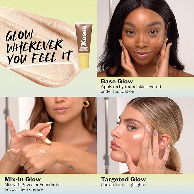 Kosas Glow I.V. Vitamin-Infused Skin Enhancer Face Makeup - Tinted Beauty Highlighter for a Healthy Glow - Energize-VeraVaultWomen