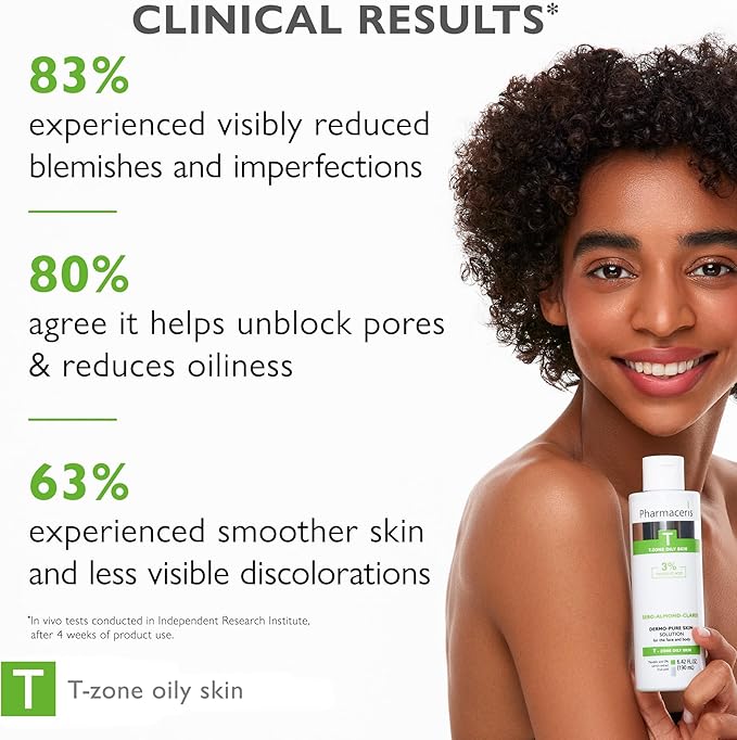 Face & Body Breakout Solution - 3% Mandelic Acid Helps Clarify Blemish & Acne Prone Skin, Face, Back & Chest Pimples Exfoliating & Clearing Treatment, SEBO-ALMOND-CLARIS, 6.42 fl oz-VeraVaultWomen
