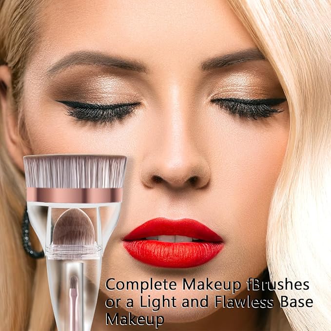 Makeup Brushes, Daubigny Perfect 3IN1 Makeup Brush for Face Blush Liquid Powder Foundation Brush for Blending Liquid, Cream or Flawless Powder Cosmetics with Great Gift Case-VeraVaultWomen