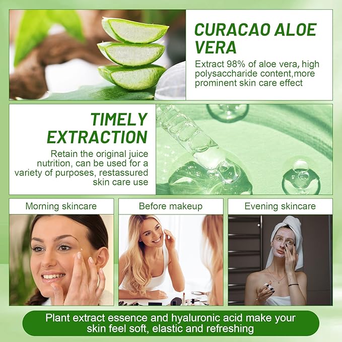 10 Pcs Skin Care Sets Face Care Set for Women Includes 1 Pcs Cleanser, Toner, Lotion, Eye Cream, Serum, Face Cream, Lip Balm and 3 Facial Masks Skincare Gift for Girls (Aloe Vera)-VeraVaultWomen