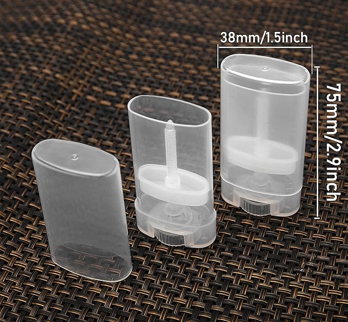 100PCS 15ML Transparent Empty Oval Deodorant Lip Lipstick Balm Tubes Containers for DIY Homemade Crayon Chapstick Holder-VeraVaultWomen