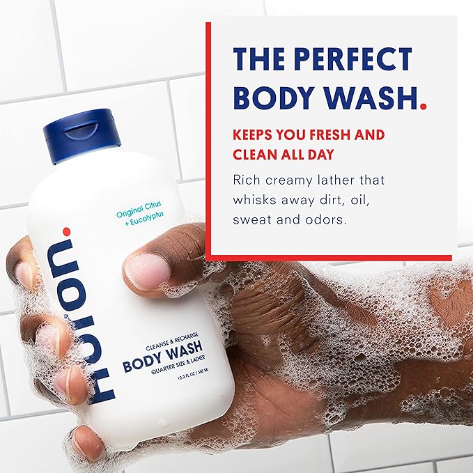 Huron Men's Moisturizing Body Wash - Crisp Citrus, Eucalyptus, Mint & Aromatic Greens Scent, 12.2 fl oz (2 Pack)-VeraVaultWomen