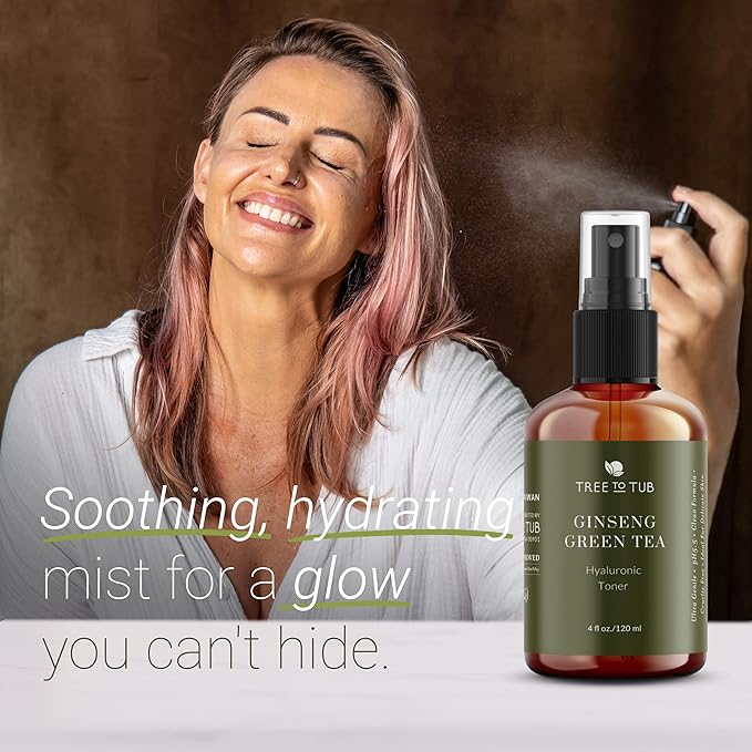 Tree To Tub Hydrating Facial Toner Spray for Dry & Sensitive Skin - Alcohol Free Witch Hazel & Rose Water Face Toner for Women & Men w/Hyaluronic Acid, Vitamin C, Organic Green Tea, Natural Ginseng-VeraVaultWomen
