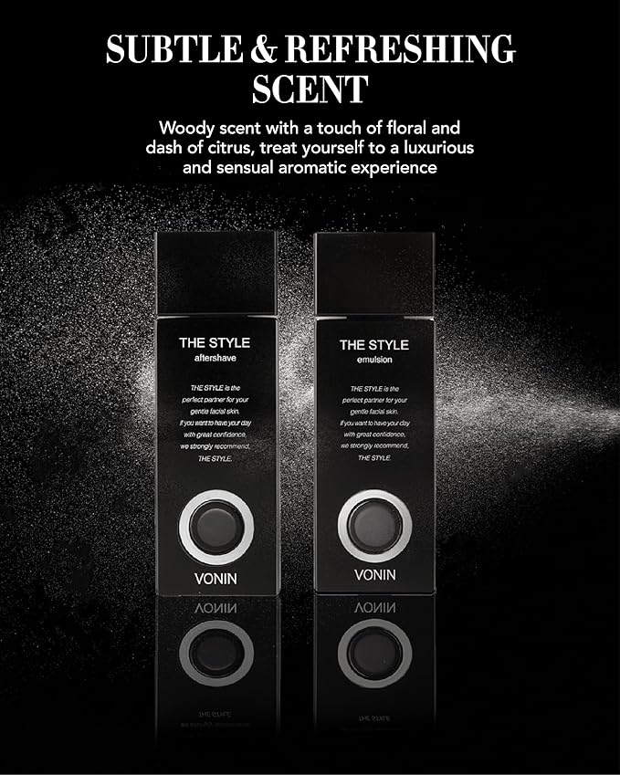 (The Style Aftershave Set, 11.5fl oz) - Men's Skincare Kit for Smooth Skin CoQ10, Cypress, AHA | Korean Skincare-VeraVaultWomen
