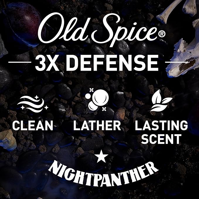 Old Spice Body Wash for Men, 3X Defense, 24/7 Shower Fresh with Long Lasting Lather, NightPanther Scent, 33.4 fl oz (Pack of 4)-VeraVaultWomen