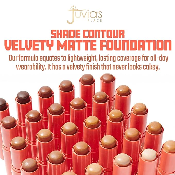 Juvia's Place Shade Stick Foundation, Concealer, Contour, Belize, Medium w/Neutral Undertone, .34 oz-VeraVaultWomen