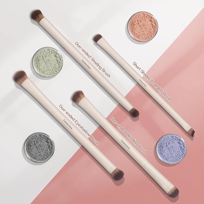 Makeup Brushes, Dual End Makeup Brush Set 7 Pcs, Foundation Contour Powder Concealer Eye Shadows Blush Make Up Brushes, Travel Gift Set, Cruelty-Free-VeraVaultWomen