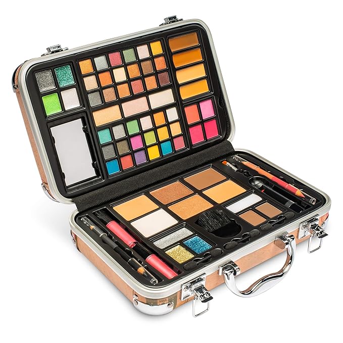 Makeup Kit Gift Set - 41 Eye Shadows, 7 Body Glitters, 1 Lip Liner Pencil, 1 Lipsticks, 4 Blushs, Eye liner pencil, 5 Concealers, 2 Lip Gloss, 5 Bronzers, Mirror-VeraVaultWomen