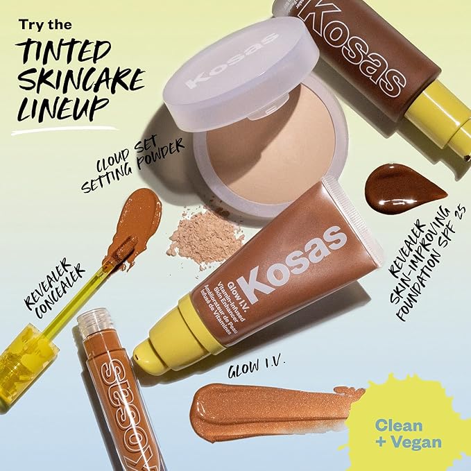 Kosas Glow I.V. Vitamin-Infused Skin Enhancer Face Makeup - Tinted Beauty Highlighter for a Healthy Glow - Energize-VeraVaultWomen